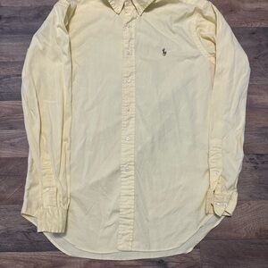 Ralph Lauren Men's Light Yellow Button Down Shirt